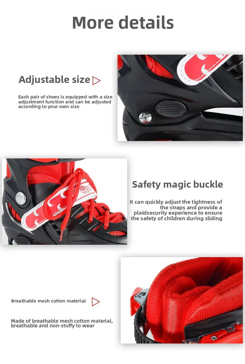 Children's New Flashing Double-Row Four-Wheel Shoes Boys and Girls Ice Skates Children's Roller Shoes
