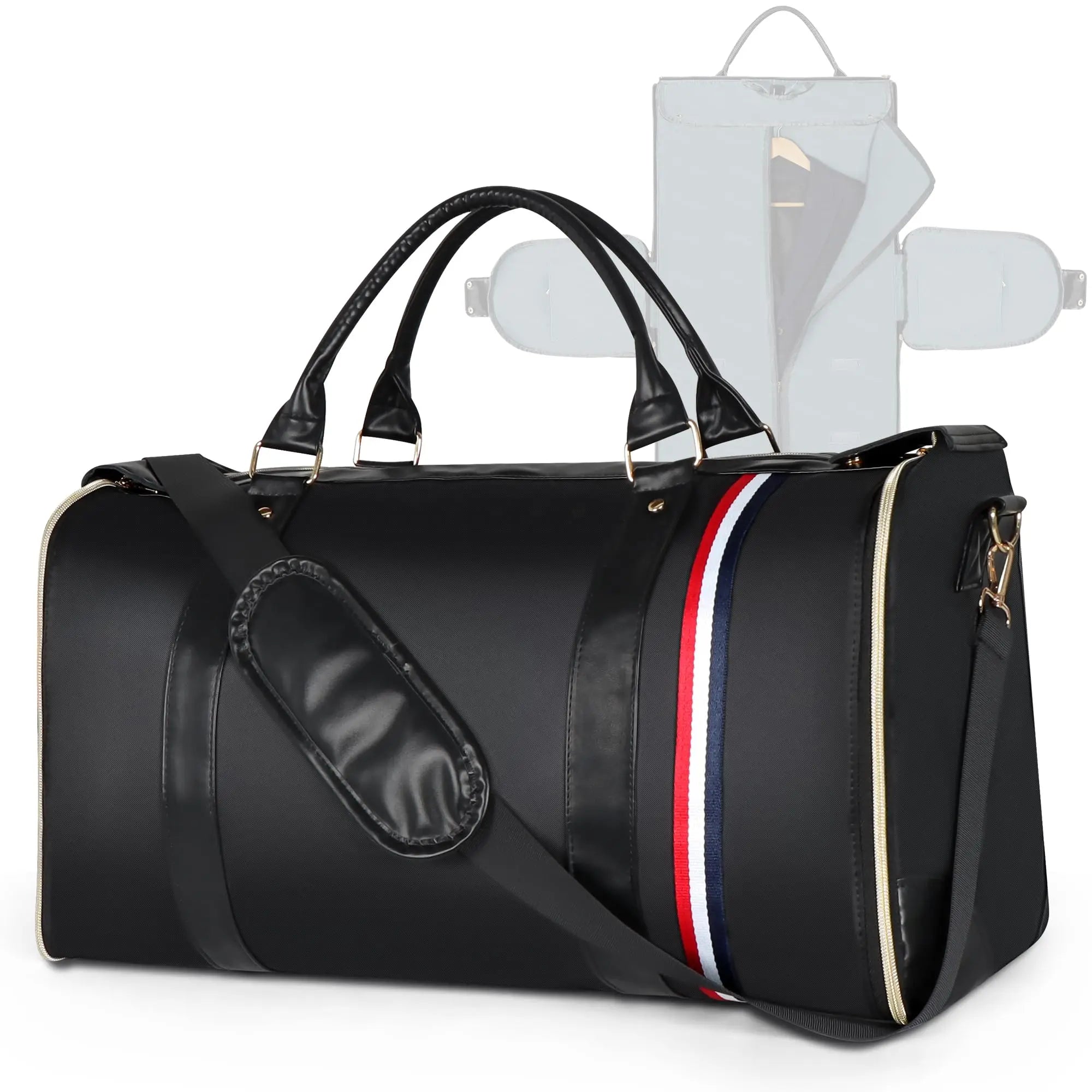 1pc Foldable Women's Travel Convenient Carry-on Clothing Bag Large PU Leather Duffel Bag Women's Business Travel Bag