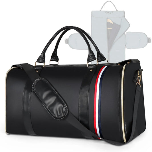 1pc Foldable Women's Travel Convenient Carry-on Clothing Bag Large PU Leather Duffel Bag Women's Business Travel Bag