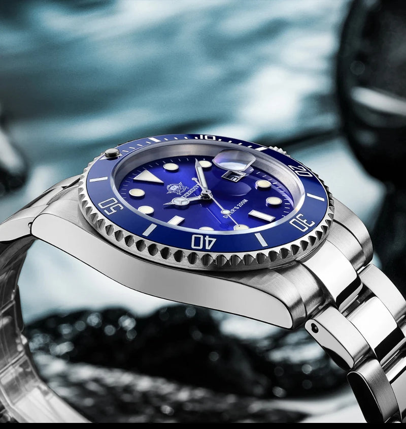 ADDIESDIVE Quartz Watch for Men 316L Stainless Steel Super Luminous Ceramic Bezel 200m Waterproof Classic Diving Men‘s Watch