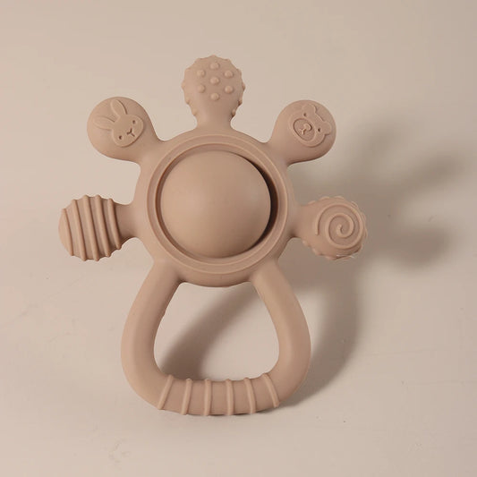 2025 new Teething Silicone Palm Rattle Teether bunny - Safe Baby Chew Toys for Soothing Sore Gums