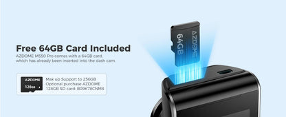 AZDOME M550 Pro 5.8Ghz WiFi 3 Channel Dash Cam 4K+1080P Built-in GPS 3.19" IPS Screen Car DVR IR Night Vision 24H Parking Mode