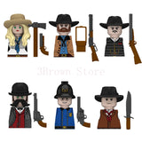 MOC Medieval Building Blocks Castle Knight Western Cowboy Historical Army Cavalry Horse Soldier Gun Kid Toy Gift Brick DIY S040