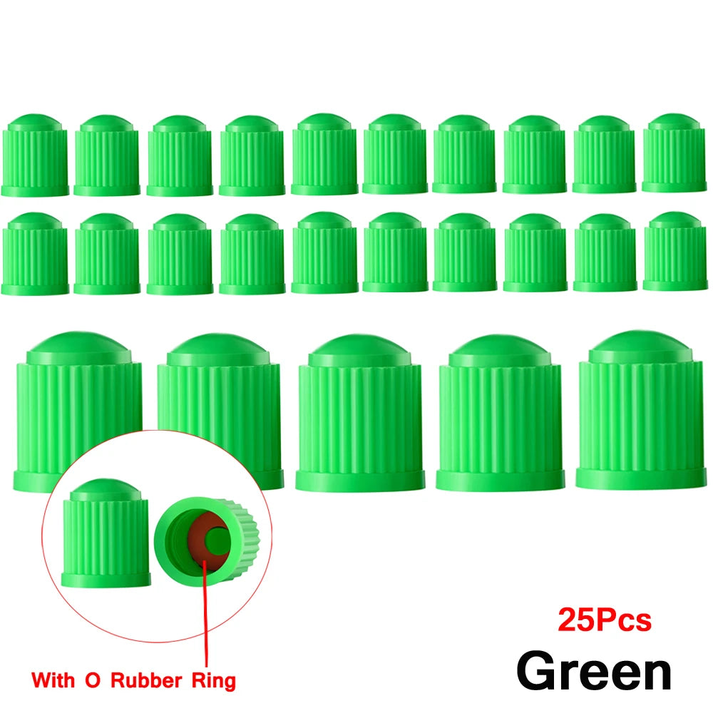Tire Stem Valve Caps, with O Rubber Ring, Universal Stem Covers for Cars, SUVs, Bike and Bicycle, Trucks, Motorcycles