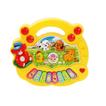 Brinquedo musical do bebê com som animal, teclado piano infantil, instrumento elétrico piscando música, primeiros brinquedos educativos para crianças