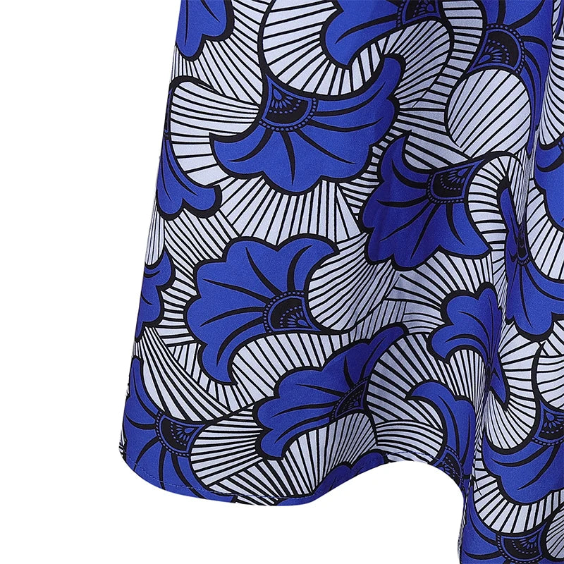 Vestido largo con estampado bohemio VONDA de talla grande 5XL para mujer, manga larga tipo farol, elegante, cuello en V, para vacaciones