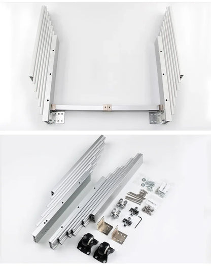 Correderas plegables para mesa de comedor, gabinetes, rieles deslizantes de aluminio, cocina, telescópicos, planos, de empuje, accesorios ocultos para mesa