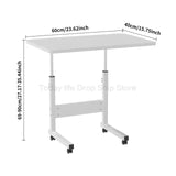 Mesa de Computador Ajustável em Altura, Mesa Sit-Stand, Mesa Laptop com Rodas, Escritório Top, Sala e Quarto, HWC