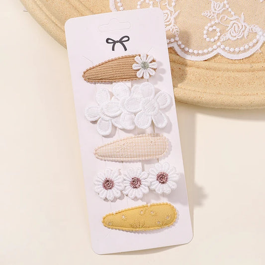 5 pçs/set mini bebê menina grampo de cabelo bonito floral arco coelho princesa hairpin para criança menina adorável bang lado clipe acessórios para o cabelo