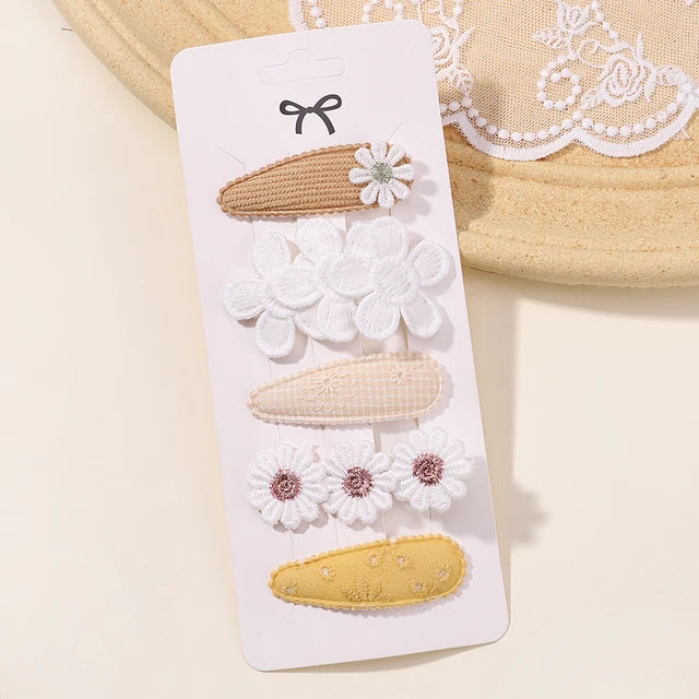 5pcs/set Mini Baby Girl Hair Clip Cute Floral Bow Rabbit Princess Hairpin for Toddler Girl Lovely Bang Side Clip Hair Accessories 