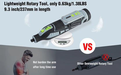 WORKPRO 12V Cordless Rotary Tool With Charger 5-speed 2.0Ah Mini Electric Grinder Machine Polishing Tools  & 114 Accessories