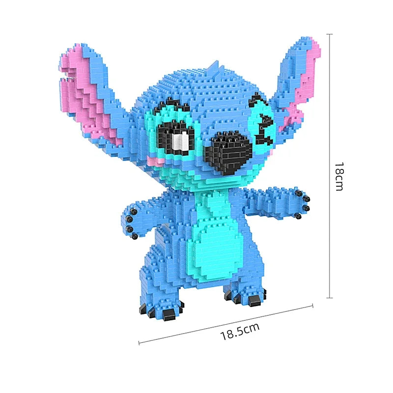 Anime Stitch Building Blocks Angel Scrump Guitar Holding Book Stitch Model Assembled Toys Children's DIY Mini Brick Figure