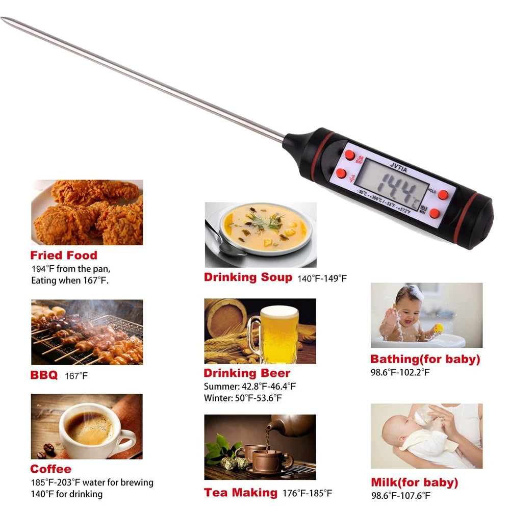 Termómetro digital para carne, cocina, barbacoa, agua, leche, aceite, líquido, horno, sensor de temperatura digital, termopar
