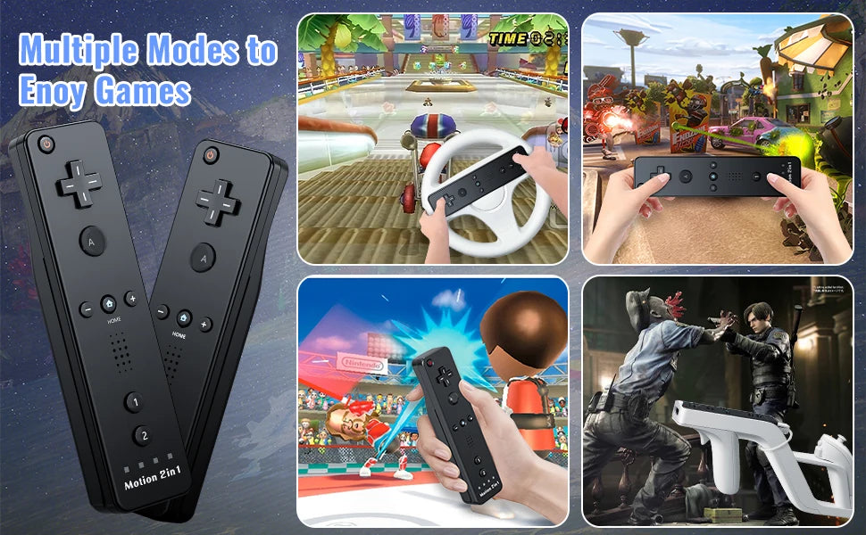 Controllers for Nintendo Wii/Wii U Left/Right 2in1 Motion Plus Controller Wireless Remote Control Gamepad Video Game Accessories
