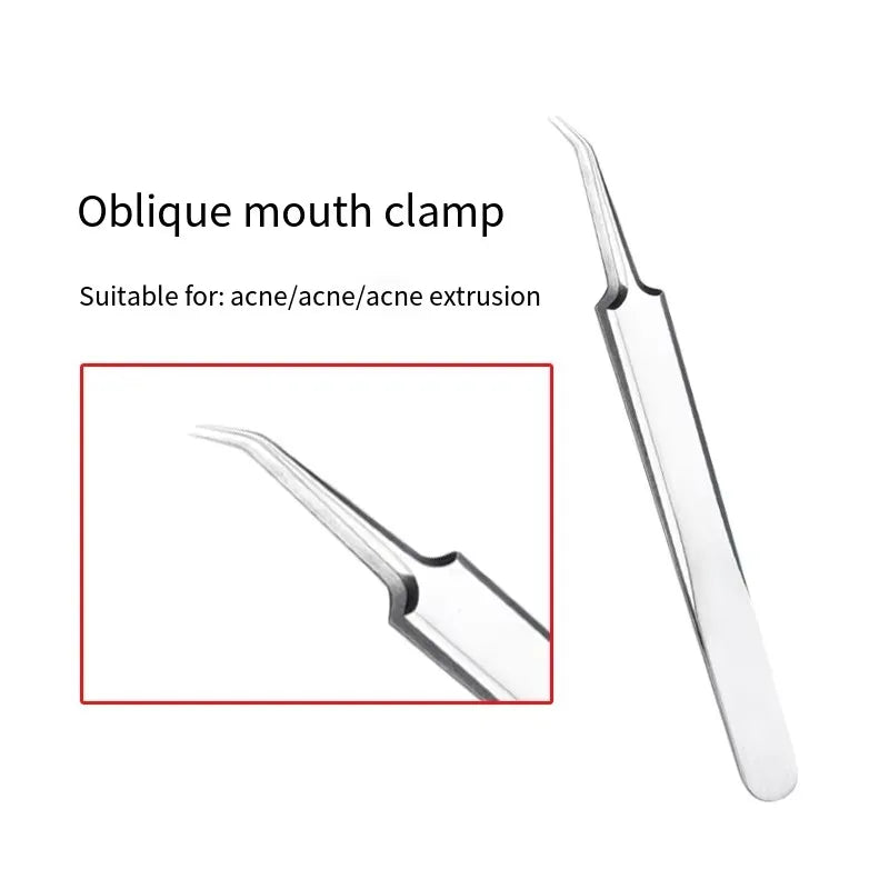 Acne Needle Tweezers Light Blackhead Blemish Pimples Removal Pointed Bend Head Face Care Tools Acne Extractor Beauty-health