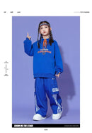 Boys Hip Hop Pullover Street Dance Cargo Pants Girls High Collar Sweatshirt Outfits Kids Jazz Sport Clothes Set Child Streetwear