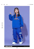 Boys Hip Hop Pullover Street Dance Cargo Pants Girls High Collar Sweatshirt Outfits Kids Jazz Sport Clothes Set Child Streetwear