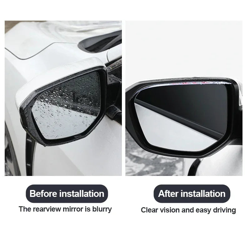 2pcs Car Rearview Mirror Rain Shield Rain Eyebrow Rain Cover Universal Carbon Fiber Rear View Side Mirror Rains Eyebrow Shield