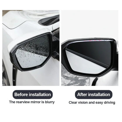2pcs Car Rearview Mirror Rain Shield Rain Eyebrow Rain Cover Universal Carbon Fiber Rear View Side Mirror Rains Eyebrow Shield
