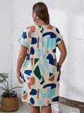 2024 Spring and Summer Cross-border Europe and America New Large Women's Fashion V-neck Shirt Dress Plus Size