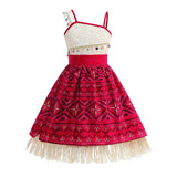 Disney Moana 2 Vaiana Costume Girls Princess Dress Children Purim Lace Clothes Kids Cartoon Cosplay Outfits Birthday Party Frock
