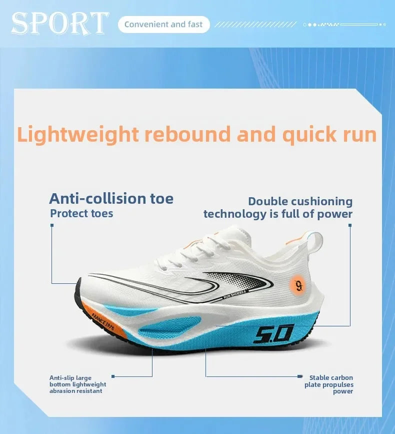 Unisex 2025 Full Carbon Plate Running Shoes Professional Marathon Racing Lightweight Bounce Cushion Breathable Sports Sneakers