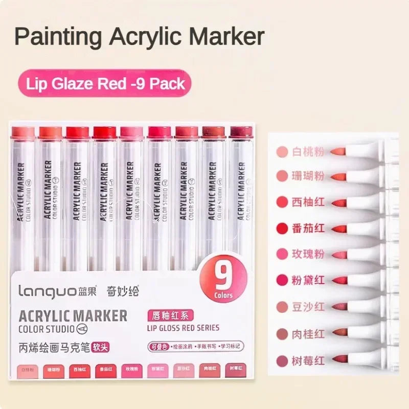 9/144 Colors Acrylic Paint Art Marker Pen DIY Painting Drawing for Card Ceramic Stone Mug Glass Fabric Clothes Art Supplies