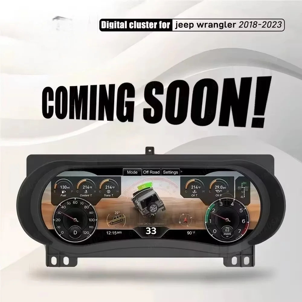 For Jeep Wrangler 2018-2022 Carplay LCD Instrument Panel Dual Screen Android Multimedia Video Player GPS Navigation Android Auto