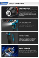 480N.M Brushless Electric Impact Drill Cordless Drill 13mm Electric Screwdriver DIY Driver Power Tool for Makita 18V Battery Pin