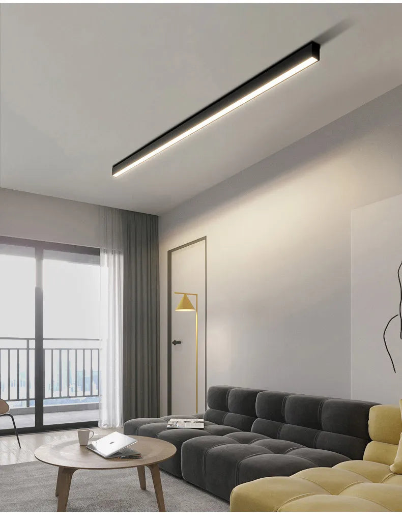 Modern Long Strip Ceiling Light Surface Mounted Minimalist Aisle Lamp Living Room Bedroom Kitchen Home Office LED Lighting