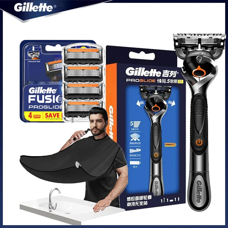Gillette Fusion ProGlide Power Razor Shaver 5 Layer Blades Male Face Beard Hair Trimmer Men\'s Razor Machine Original