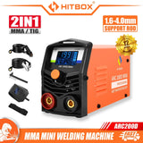 HITBOX ARC200D Welding Machine 2-in-1 ARC MMA LIFT TIG Mini IGBT Inverter LED Digital Display Portable Home Welder 220V 10-200A
