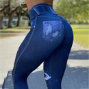 Pantalones para mujer 2023, nueva primavera, cintura alta, elásticos, de mezclilla sintética, leggings deportivos para fitness, yoga, pantalones de mujer, ropa de calle Y2K