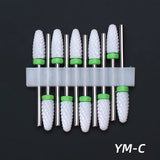 10pcs Ceramic Nail Drill Bits Set, Electric Manicure & Pedicure Milling Cutter, For Nail Polishing Machine