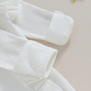 Pudcoco - Mono de otoño para bebé niña, color liso, cuello redondo, mangas voladoras, volantes, cremallera y diadema con lazo, 0-12 meses