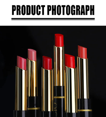 Delineador de labios 2 en 1, resistente al agua, mate, lápiz labial, rojo sexy, de larga duración, maquillaje, cosméticos