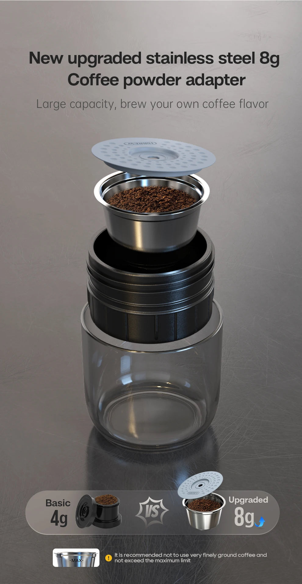 HiBREW Portable Coffee Machine for Car & Home, DC12V Espresso Coffee Maker Fit Nespresso Dolce Pod Capsule Coffee Powder H4A