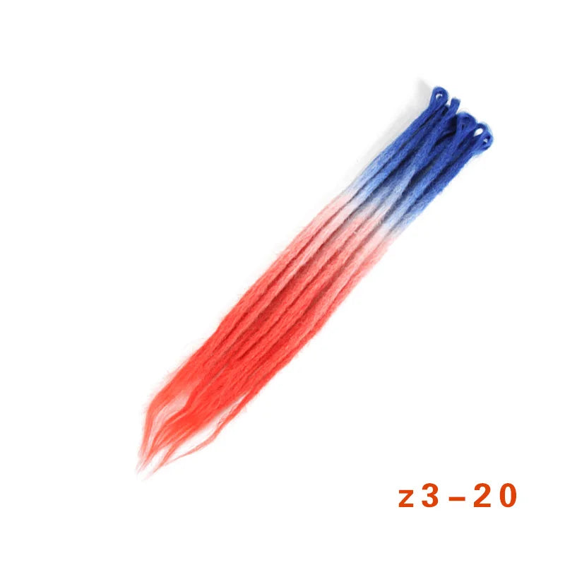 20 Polegada sintético 100% artesanal dreadlock extensões de cabelo fino crochê trançado cabelo backcombed dreads reggae estilo cabelo hippie