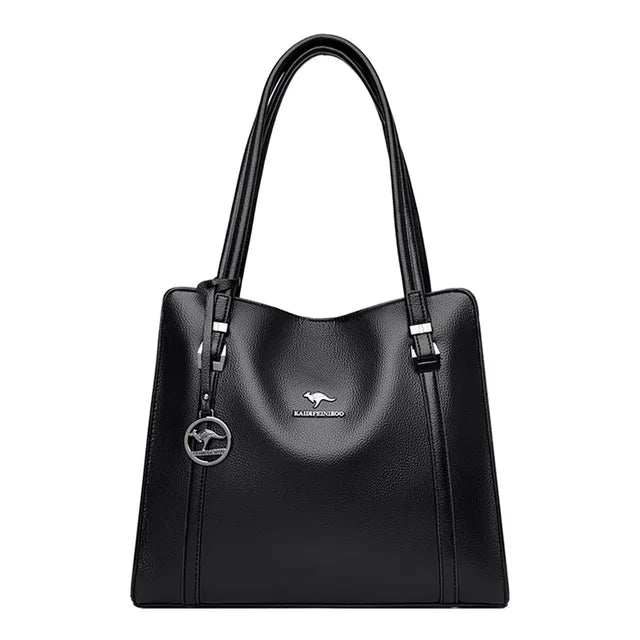 Bolsas de luxo de couro macio bolsas femininas designer 3 camadas ombro crossbody sac senhoras grande capacidade compras mensageiro tote