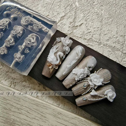 1pc  Snake Flamingo Jellyfish Dragon Dtream 3D Acrylic Mold  Nail Art DIY  Silicone  Nail Art Templates Nails Mold