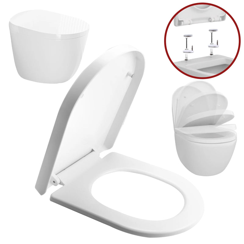 O-Shaped Toilet Seat Slow Close Quiet Lid Thickened Durable for Both Adults Children Universal Bathroom Accessories