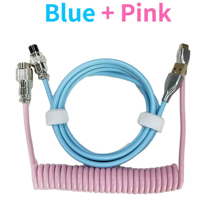 Coiled cable type C Mechanical keyboard wire USB keyboard cable  mechanical keyboard Aviator Desktop Computer Aviation Connector