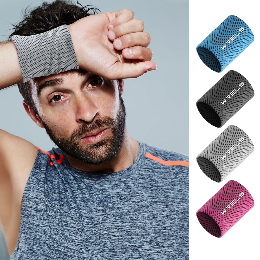 WRELS Cold WristBand Sport Bracers Sweat Towel Cuff Tennis Sweat Bands Guard For Basketball Fitness Sweat absorption WristBand