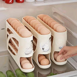 Automatic Scrolling Egg Rack Kitchen Egg Holder Storage Box Egg Basket Container Organizer Rolldown Refrigerator Egg Dispenser