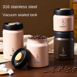 316 Stainless Steel Vacuum Coffee Storage Container Airtight Light-proof Tea Spice Food Storage Jar Kitchen Tool