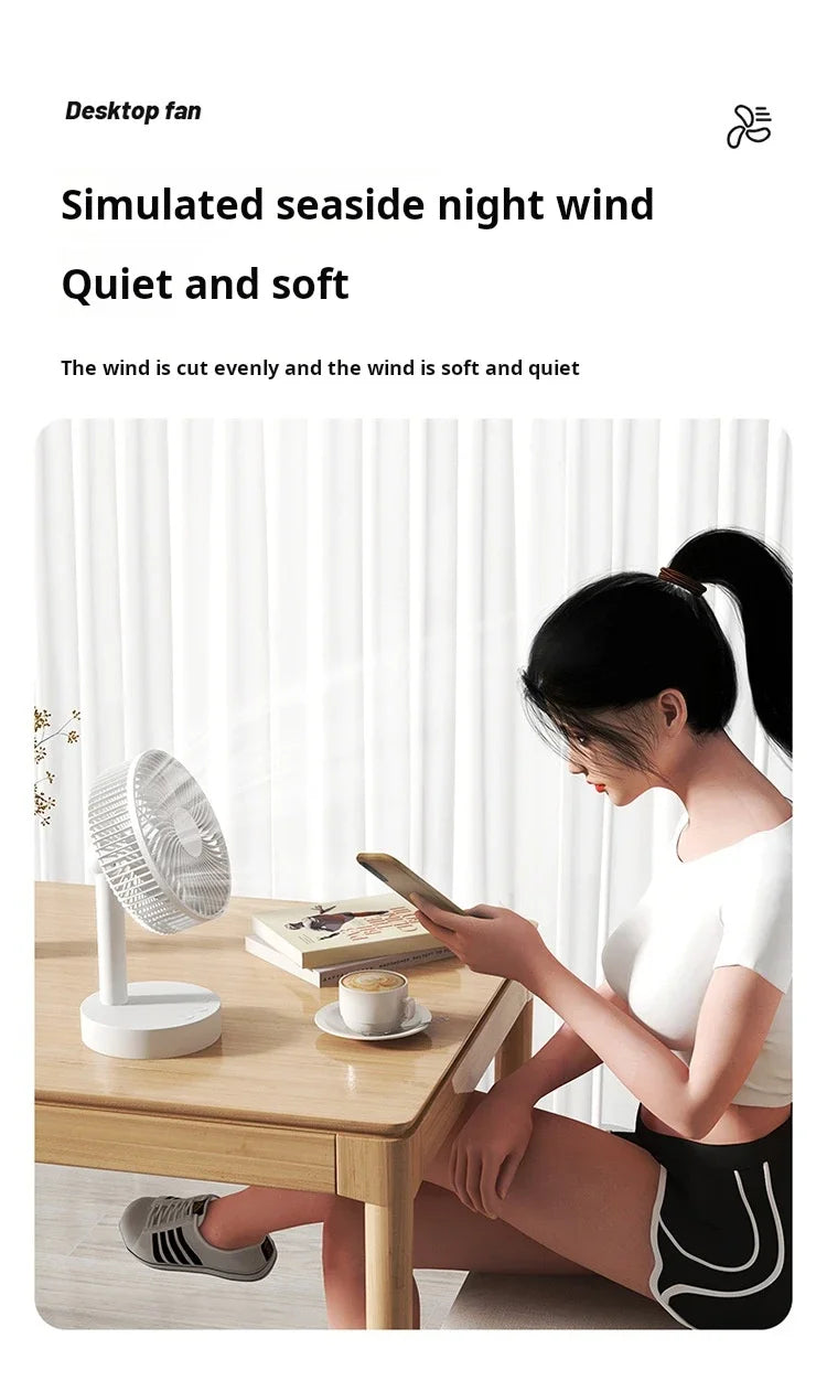 Xiaomi Youpin Fan Small White Desktop Timer Mute With Four-speed Adjustable Portable Fan Recharging Models Detachable Desk fan