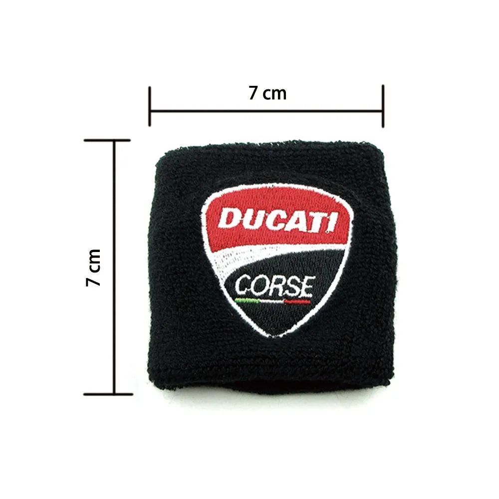 Motorcycle Embroidery Front Fluid Oil Brake Reservoir Sock Cover for Ducati Monster Panigale Diavel Superleggera V4 V2 Scrambler