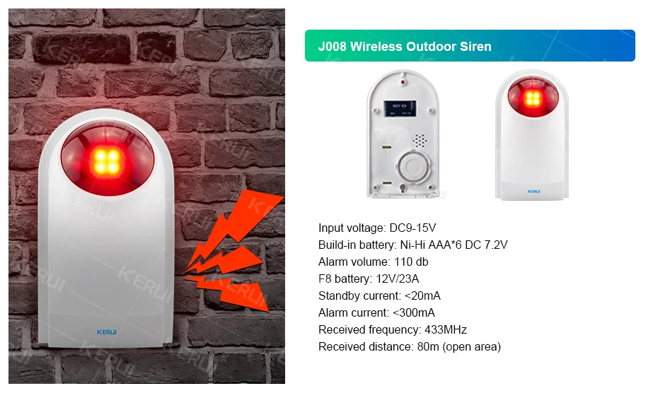 KERUI WIFI GSM Alarm System Kit W202 Home Security Protection Tuya Smart Support Alexa with Motion Detector Door Opening Sensor