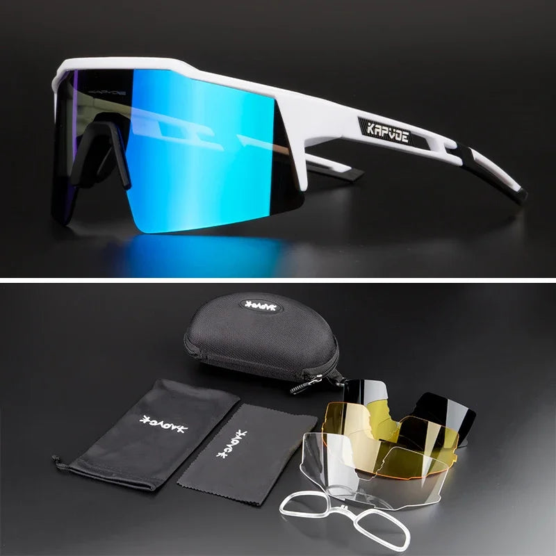 Men Women Polarized 4 Lens Sunglasses Cycling Bike Glasses Bicycle MTB Goggle Outdoor Sport Eyewear Anti-Glare Uv400 Equipment
