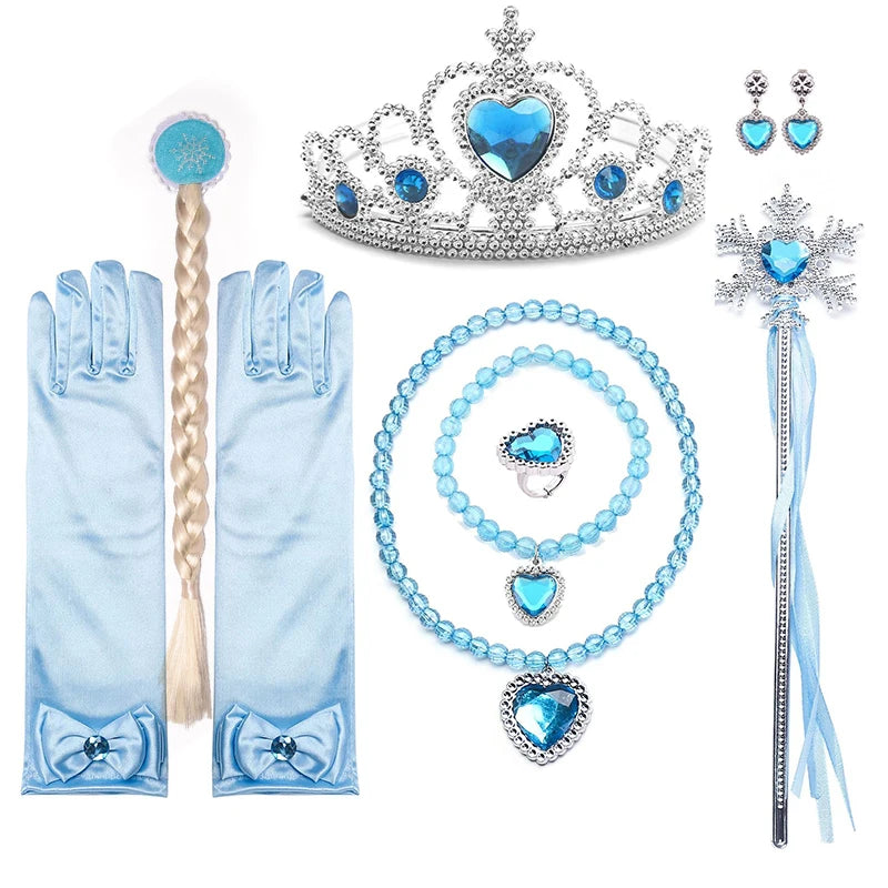 Snow Queen Elsa Dresses for Girls Costumes Kids Cosplay Halloween Princess Children Gowns Clothing Party Dresses Outfits 2-10Yrs